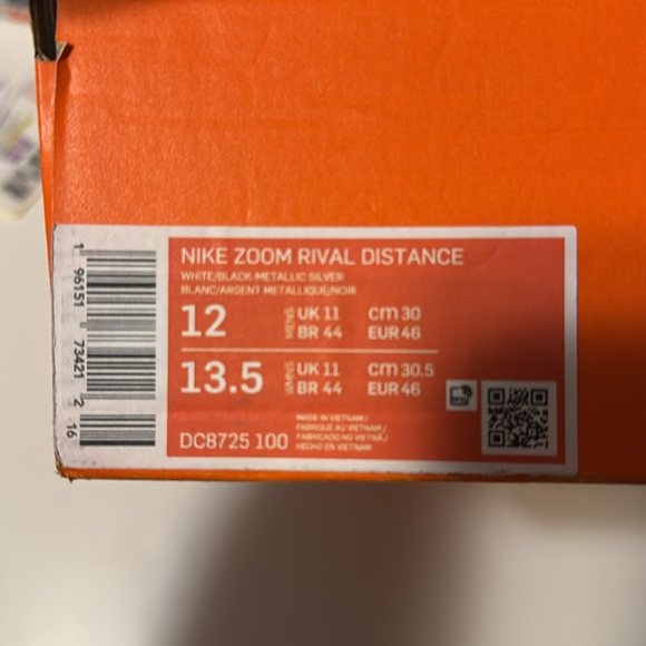 Nike Zoom Rival Distance size 12. Includes bag, tool and spikes. - Picture 3 of 5